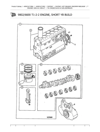 JCB 145T FASTRAC Parts Catalogue Manual Instant Download (SN 00636001-00639999)