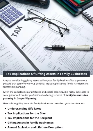 Tax Implications Of Gifting Assets In Family Businesses