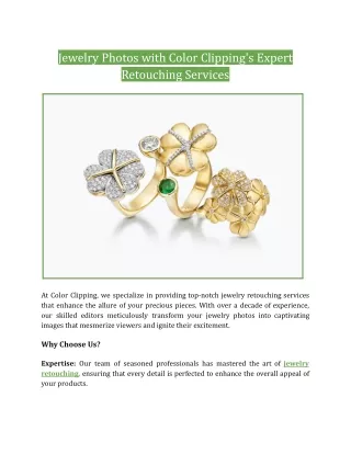 Jewelry Photos with Color Clipping's Expert Retouching Services