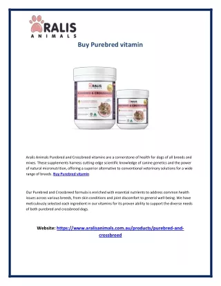 Buy Purebred vitamin