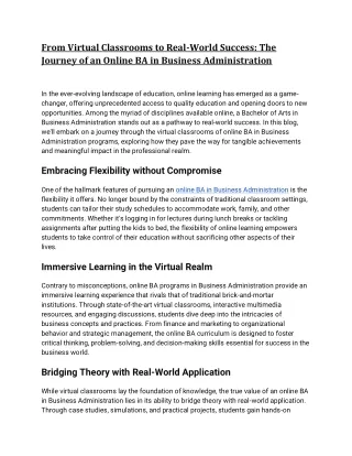 From Virtual Classrooms to Real-World Success_ The Journey of an Online BA in Business Administration