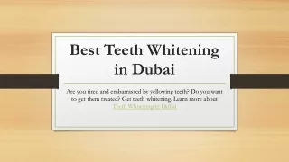 Best Teeth Whitening in Dubai