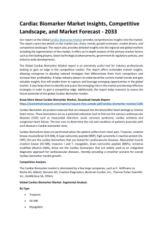 Cardiac Biomarker Market Insights