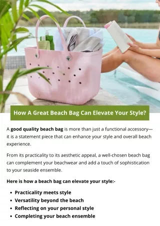 How A Great Beach Bag Can Elevate Your Style?