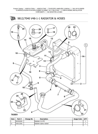 JCB 540-140 Tier 2 Telescopic Handlers (Loadall) Parts Catalogue Manual Instant Download (SN 01186000-01200999, 01422000