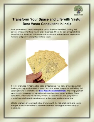 Best Vastu Consultant in India