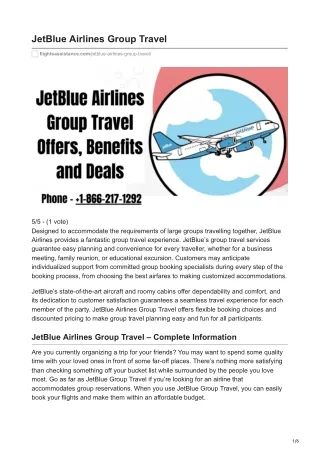 JetBlue Airlines Group Travel.