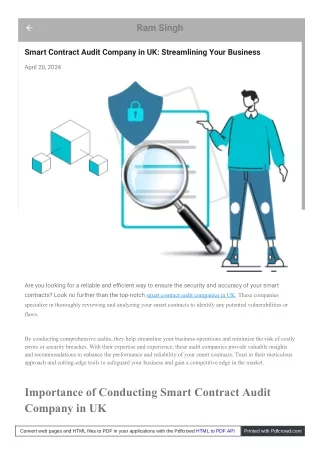 Smart Contract Audit Company in UK Streamlining Your Business