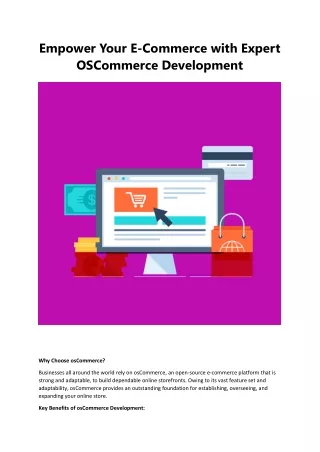 Empower Your E-Commerce with Expert OSCommerce Development