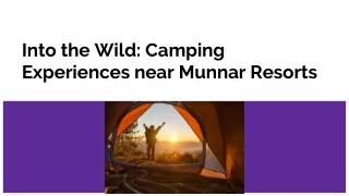 Into the Wild: Camping Experiences near Munnar Resorts