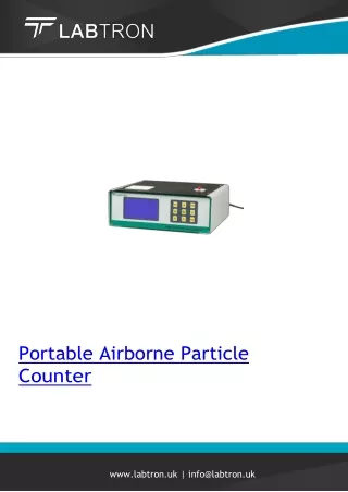 Portable Airborne Particle Counter-Weight 6 kg