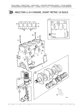 JCB 520-4HL Telescopic Handlers (Loadall) Parts Catalogue Manual (Serial Number 00500000-00519999)