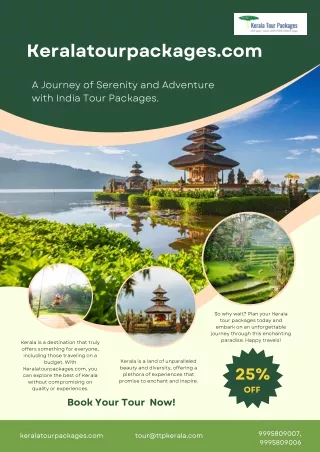 A Journey of Serenity and Adventure with India Tour Packages.