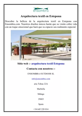 Arquitectura textil en Estepona