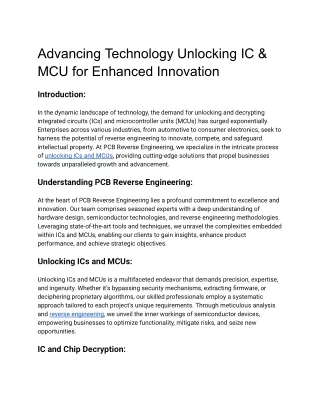 From Complexity to Clarity How PCB Reverse Engineering Unlocks IC & Chip Secret