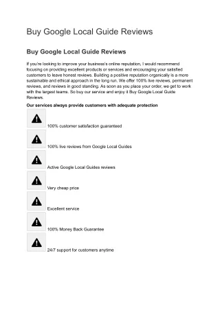 Buy Google Local Guide Reviews