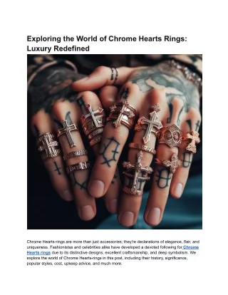 Exploring the World of Chrome Hearts Rings_ Luxury Redefined