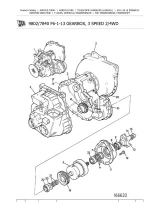 JCB 530-110 LE Telescopic Handlers (Loadall) Parts Catalogue Manual (Serial Number 00586033-00587099)