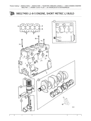 JCB 530B-4 Telescopic Handlers (Loadall) Parts Catalogue Manual (Serial Number 00580001-00584999)