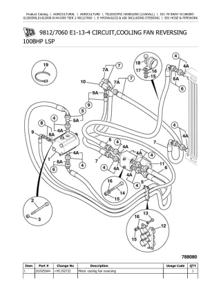 JCB 531-70 SWAY TIER 2 Telescopic Handlers (Loadall) Parts Catalogue Manual (Serial Number 01186000-01200999)