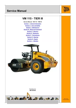 JCB VM115 TIER Ⅲ VIBROMAX Service Repair Manual Instant Download