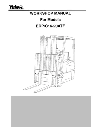 YALE (C807) ERP16ATF LIFT TRUCK Service Repair Manual