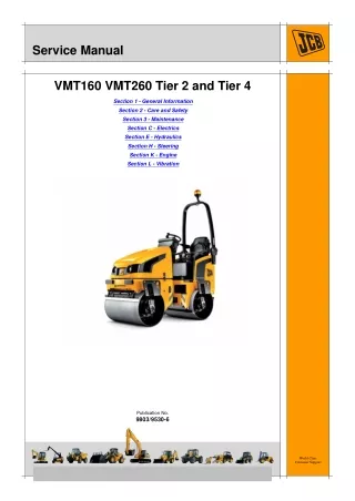 JCB VMT160 VMT260 TIER2 AND TIER4 ROLLER Service Repair Manual Instant Download