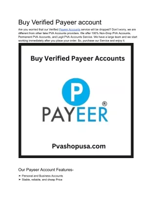 Buy Verified Payeer account