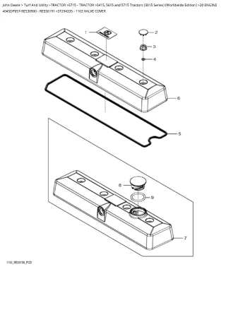 John Deere 5415, 5615 and 5715 Tractor (5105 Series) (Worldwide Edition) Parts Catalogue Manual Instant Download (PC6103