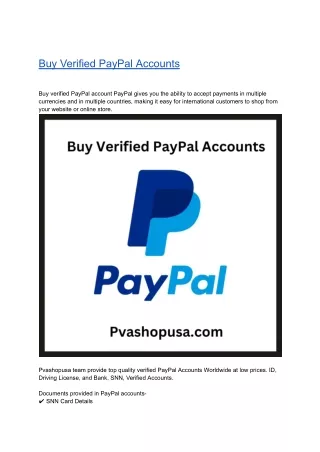 Buy Verified PayPal Accounts