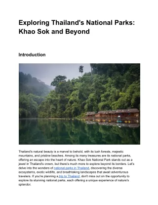 Exploring Thailand's National Parks_ Khao Sok and Beyond