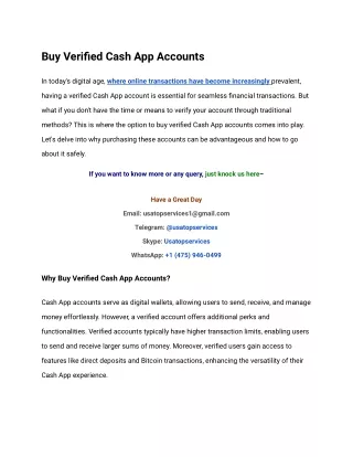 The Best Place To  Buy Verified Cash App Accounts