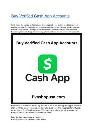 Buy Verified Cash App Accounts