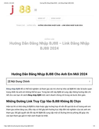 Hướng Dẫn Đăng Nhập BJ88 - Link Đăng Nhập BJ88 2024