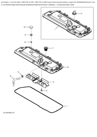 John Deere 6125R Tractor (North America Edition, Engine SN 4045RXXXXXX) (Interim Tier 4) Parts Catalogue Manual Instant