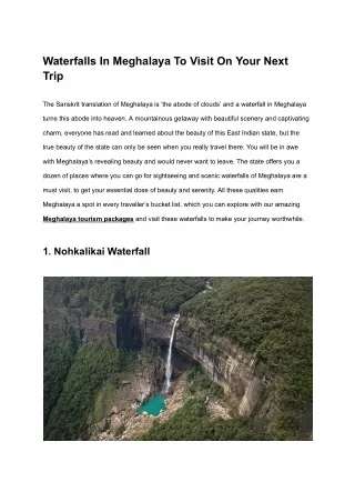 Waterfalls In Meghalaya To Visit On Your Next Trip