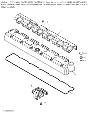 John Deere 6155M Tractor (Europe Edition, Engine SN 6068GXXXXXX) (Tier 2) (S.N. 860524-) Parts Catalogue Manual Instant