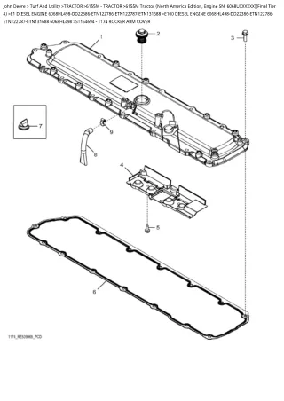 John Deere 6155M Tractor (North American Edition, Engine SN 6068UXXXXXX) (Final Tier 4) Parts Catalogue Manual Instant D