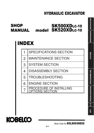 Kobelco SK500XDLC-10, SK520XDLC-10 HYDRAULIC EXCAVATOR Service Repair Manual Instant Download