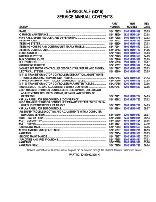 YALE B216 ERP20-30ALF LIFT TRUCK Service Repair Manual