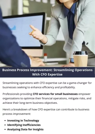 Business Process Improvement: Streamlining Operations With CFO Expertise