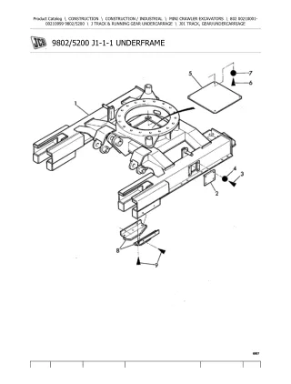 JCB 802 Mini Crawler Excavator Parts Catalogue Manual (Serial Number 00210001-00210999)