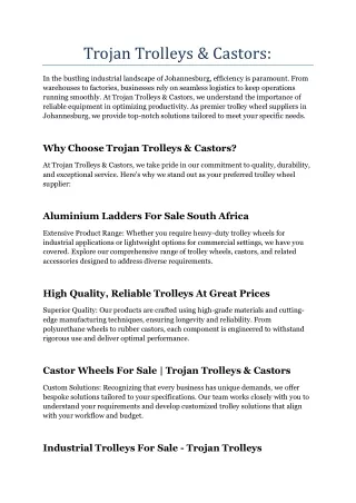 Castors and wheels