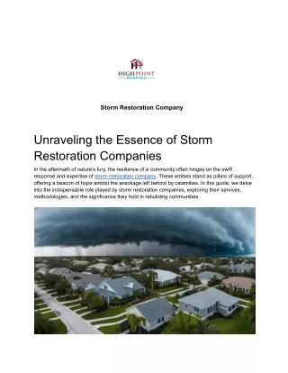 Reviving Your Home After the Storm: Expert Restoration Services Await