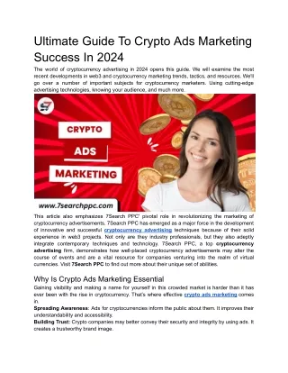 Ultimate Guide To Crypto Ads Marketing Success In 2024