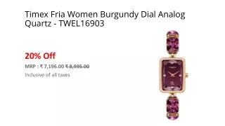 Timex Fria Women Burgundy Dial Analog Quartz -