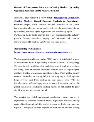 Transparent Conductive Coating Market