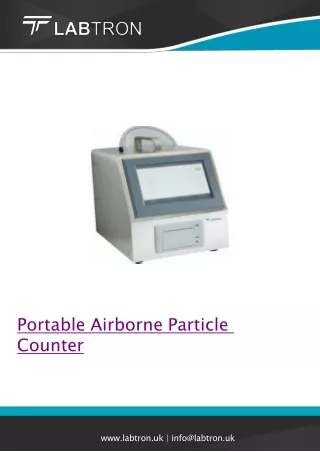 Portable Airborne Particle Counter/Flow Rate 50 L/min