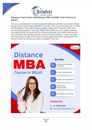 Distance MBA in Delhi