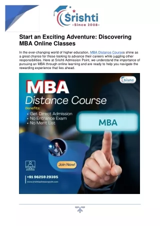 MBA Distance Courses